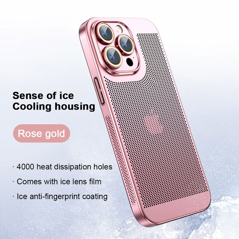 Ultra-thin Ice Sense Cooling Mesh Phone Case For iPhone Anti